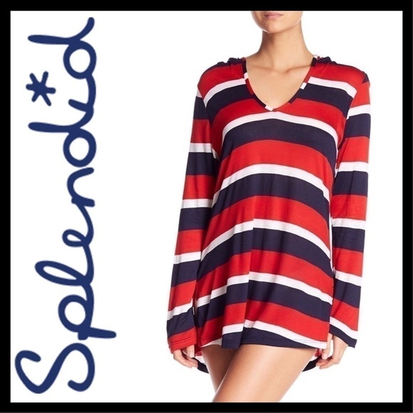 Splendid Hooded Tunic / Swimwear Coverup - Picture 1 of 3